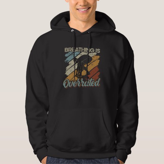 Breathing is Overrated  Try Swimming  Vintage Swim Hoodie (Voorkant)