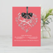 Breathless Wedding Invitation—coral Kaart (Staand voorkant)