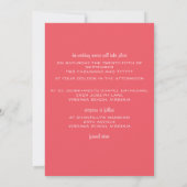 Breathless Wedding Invitation—coral Kaart (Achterkant)