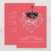 Breathless Wedding Invitation—coral Kaart (Voorkant / Achterkant)