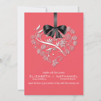 Breathless Wedding Invitation—coral Kaart