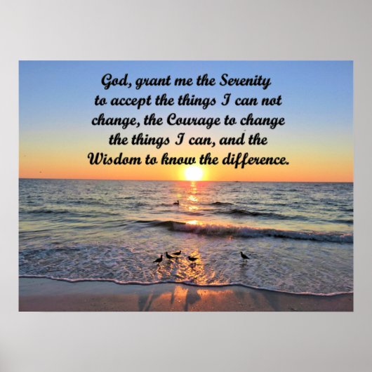 BREATHTAGENSUNRISE OP DE OCEAAN SERENITY PRAYER POSTER (Voorkant)