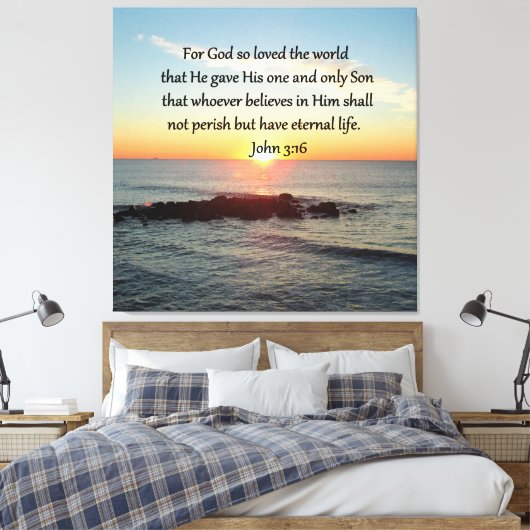 BREATHTAKING JOHN 3:16 SUNRISE CANVAS AFDRUK (Insitu (Slaapkamer))