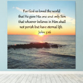 BREATHTAKING JOHN 3:16 SUNRISE CANVAS AFDRUK (Insitu (Houten vloer))