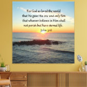BREATHTAKING JOHN 3:16 SUNRISE CANVAS AFDRUK (Insitu (Woonkamer))