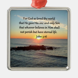 BREATHTAKING JOHN 3:16 SUNRISE METALEN ORNAMENT