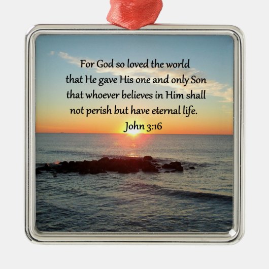 BREATHTAKING JOHN 3:16 SUNRISE METALEN ORNAMENT (Voorkant)