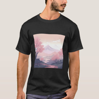 Breathtaking K Blossom Landscape Handpainted Work T-shirt