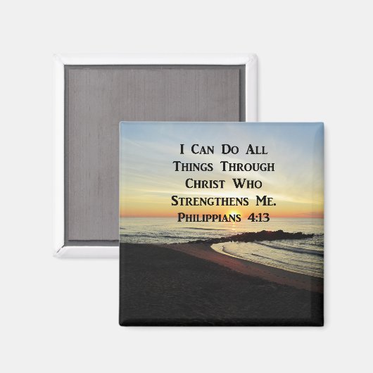 BREATHTAKING PHILIPPIANS 4:13 SCRIPTURE VERSE MAGNEET (Voorkant / Achterkant)