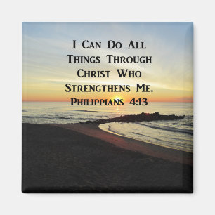 BREATHTAKING PHILIPPIANS 4:13 SCRIPTURE VERSE MAGNEET