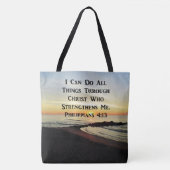 BREATHTAKING PHILIPPIANS 4:13 SCRIPTURE VERSE TOTE BAG (Voorkant)
