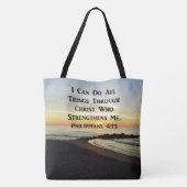 BREATHTAKING PHILIPPIANS 4:13 SCRIPTURE VERSE TOTE BAG (Achterkant)