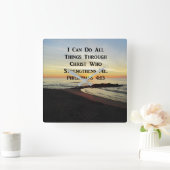 BREATHTAKING PHILIPPIANS 4:13 SCRIPTURE VERSE VIERKANTE KLOK (Huis)