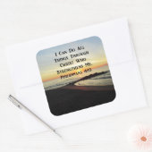 BREATHTAKING PHILIPPIANS 4:13 SCRIPTURE VERSE VIERKANTE STICKER (Envelop)
