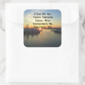 BREATHTAKING PHILIPPIANS 4:13 SCRIPTURE VIERKANTE STICKER (Tas)
