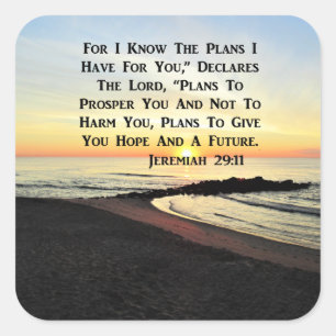 BREATHTAKING SUNRISE JEREMIAH 29:11 FOTO VIERKANTE STICKER