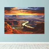 Breathtaking Sunset at the Grand Canyon Canvas Afdruk (Insitu (Houten vloer))