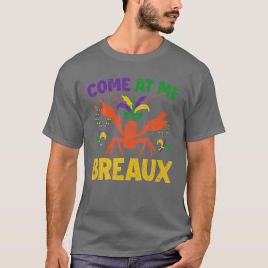 Breaux Crawfish Beads Mardi Gras Party Mask Costum T-shirt (Voorkant)