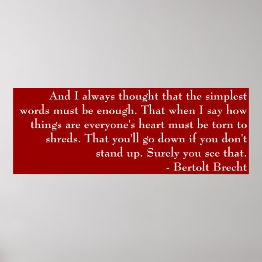 Brecht Poem Poster (Voorkant)