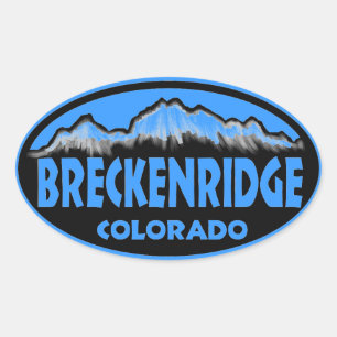 Breckenridge Colorado blauwe ovale stickers