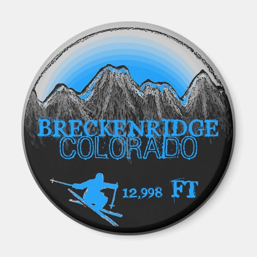 Breckenridge Colorado blauwe skimagneet Magneet (Voorkant)