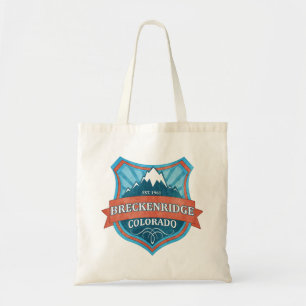 Breckenridge Colorado blauwgroen grunge shield can Tote Bag