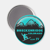 Breckenridge Colorado blauwgroen snowboard kunstma Magneet (Voorkant / Achterkant)