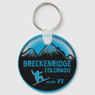 Breckenridge Colorado blue sneeuwboardkunst sleute Sleutelhanger