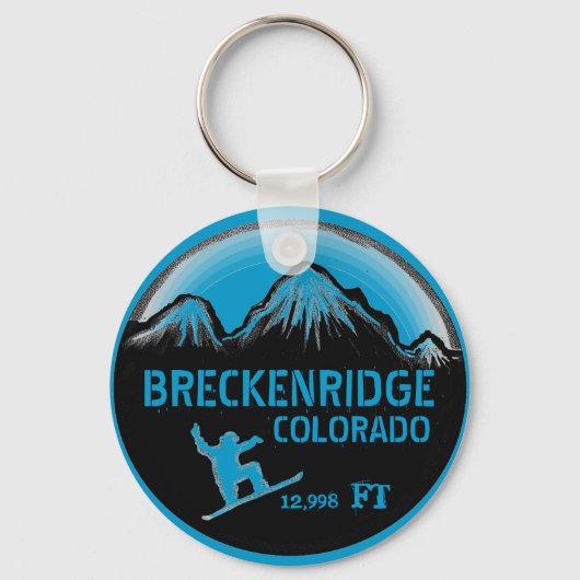 Breckenridge Colorado blue sneeuwboardkunst sleute Sleutelhanger (Voorkant)
