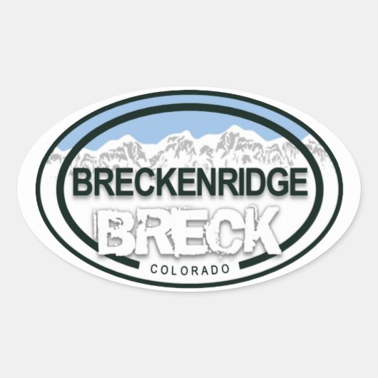 Breckenridge Colorado BRECK Rocky Mountain Ovale Sticker (Voorkant)
