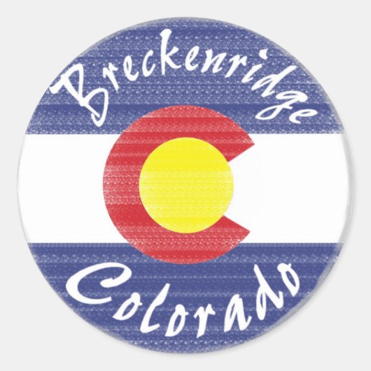 Breckenridge Colorado cirkel vlag stickers (Voorkant)