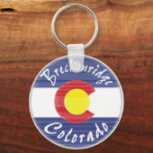 Breckenridge Colorado cirkelvlag sleutelhanger (Voorkant)