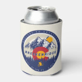 Breckenridge Colorado Flag Mountain Ski Souvenir Blikjeskoeler (Blikje Voorkant)