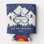 Breckenridge Colorado Flag Mountain Ski Souvenir Blikjeskoeler (Achterkant)