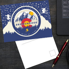 Breckenridge Colorado Flag Mountain Ski Souvenir Briefkaart