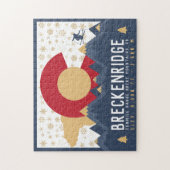 Breckenridge Colorado Flag Mountain Ski Souvenir Legpuzzel (Verticaal)