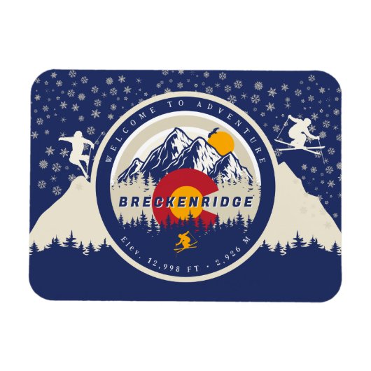 Breckenridge Colorado Flag Mountain Ski Souvenir Magneet (Horizontaal)