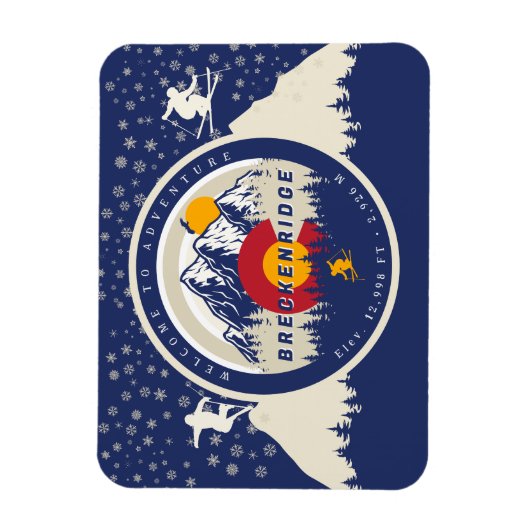 Breckenridge Colorado Flag Mountain Ski Souvenir Magneet (Verticaal)