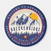 Breckenridge Colorado Flag Mountain Ski Souvenir Magneet (Voorkant)
