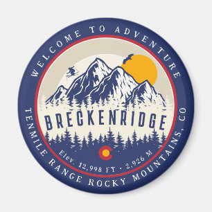 Breckenridge Colorado Flag Mountain Ski Souvenir Magneet