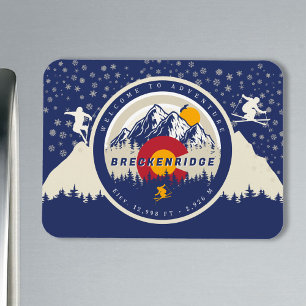 Breckenridge Colorado Flag Mountain Ski Souvenir Magneet