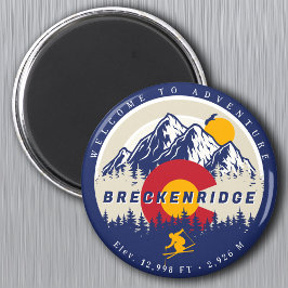 Breckenridge Colorado Flag Mountain Ski Souvenir Magneet