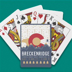 Breckenridge Colorado Flag Mountain Ski Souvenir Pokerkaarten