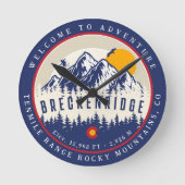 Breckenridge Colorado Flag Mountain Ski Souvenir Ronde Klok (Voorkant)