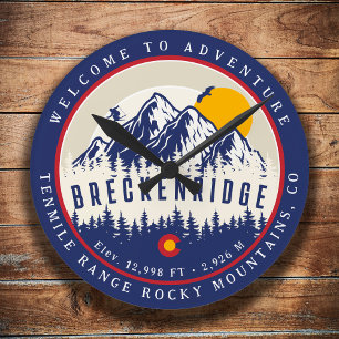 Breckenridge Colorado Flag Mountain Ski Souvenir Ronde Klok