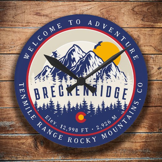 Breckenridge Colorado Flag Mountain Ski Souvenir Ronde Klok