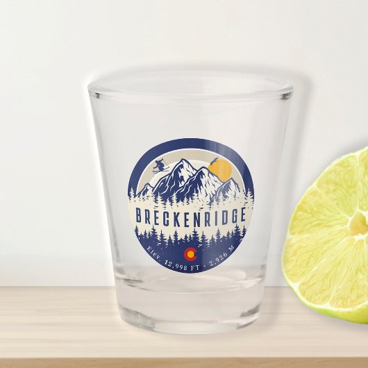 Breckenridge Colorado Flag Mountain Ski Souvenir Shot Glas