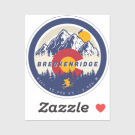Breckenridge Colorado Flag Mountain Ski Souvenir Sticker