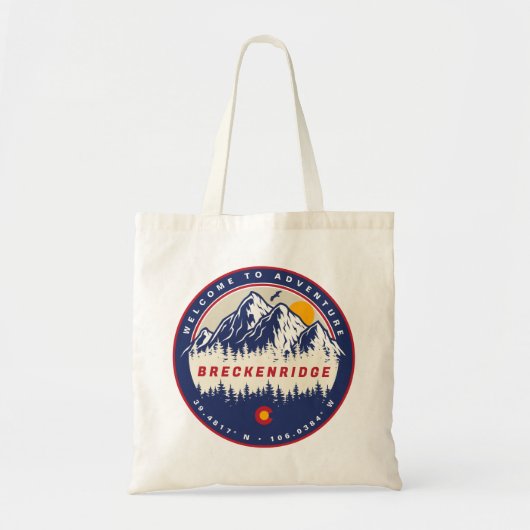 Breckenridge Colorado Flag Mountain Ski Souvenir Tote Bag (Voorkant)