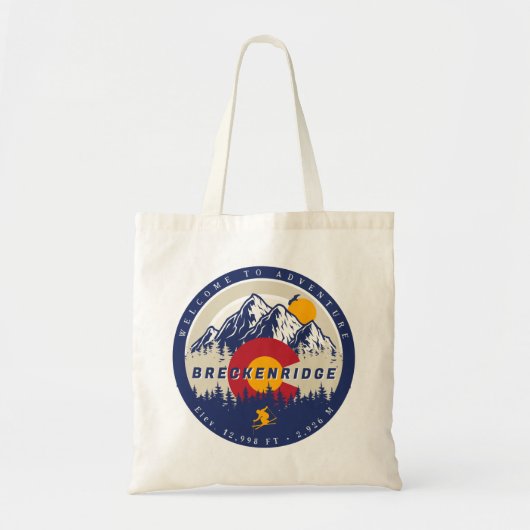 Breckenridge Colorado Flag Mountain Ski Souvenir Tote Bag (Voorkant)